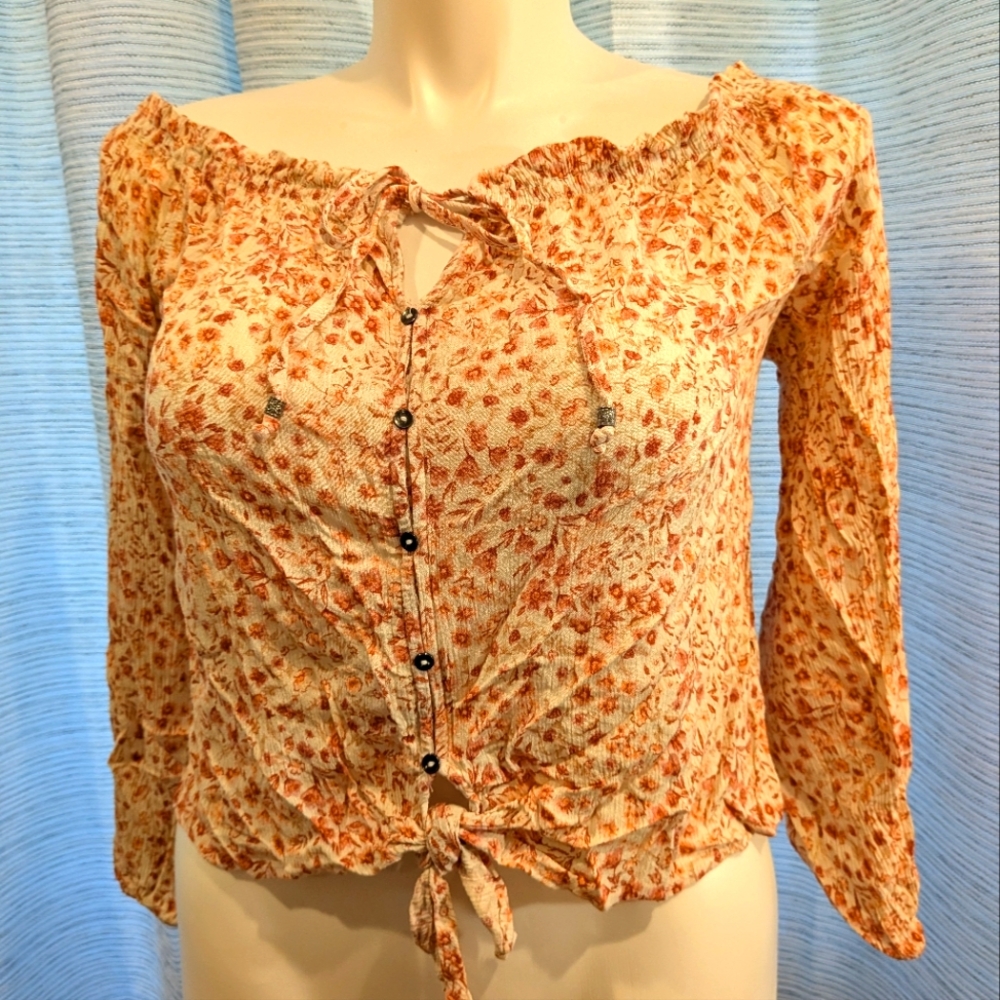 Floral Off-Shoulder Women's Top - Size L
